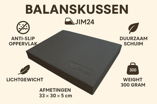 Jim24 Balans kussen - Zwart Yogamatspecialist.com